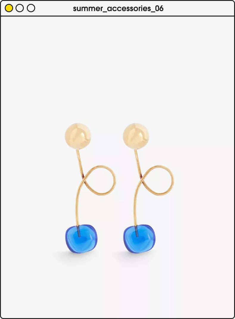 Dries Van Noten abstract-charm brass and glass drop earrings