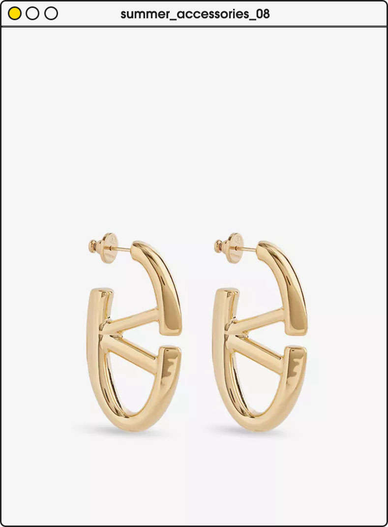 Valentino Garavani VLOGO gold-tone hoop earrings