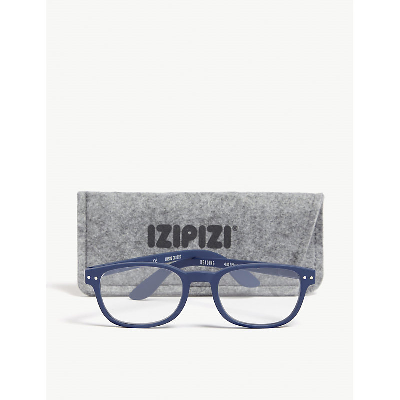 Shop Izipizi Mens Blue #b Reading Rectangle-frame Glasses +1