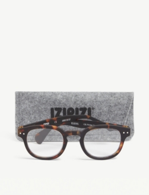 Shop Izipizi Mens Black And Brown #c Tortoiseshell Round-frame Reading Glasses +2