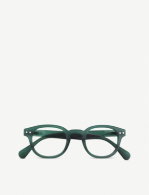 Izipizi Womens Green #c Reading Round-frame Reading Glasses +3