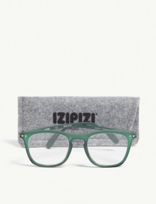 Shop Izipizi Mens Green #e Reading Square-frame Glasses +2.5