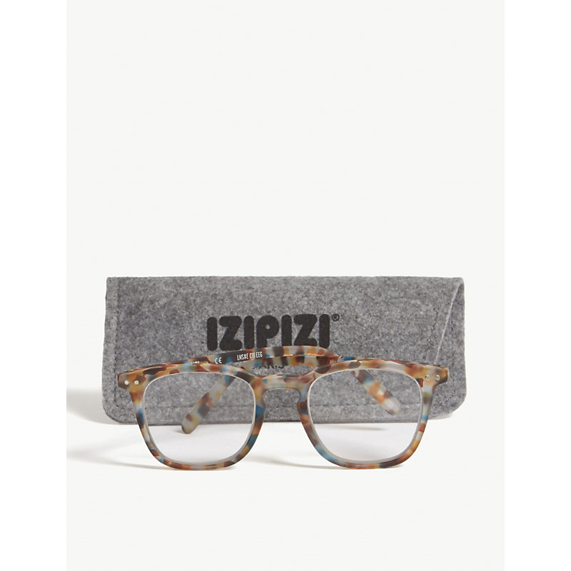 Shop Izipizi Mens Brown, Grey And Blue #e Reading Square-frame Glasses +1