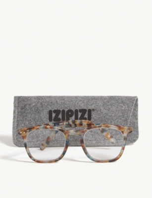 Shop Izipizi Mens Brown #e Reading Square-frame Glasses +2