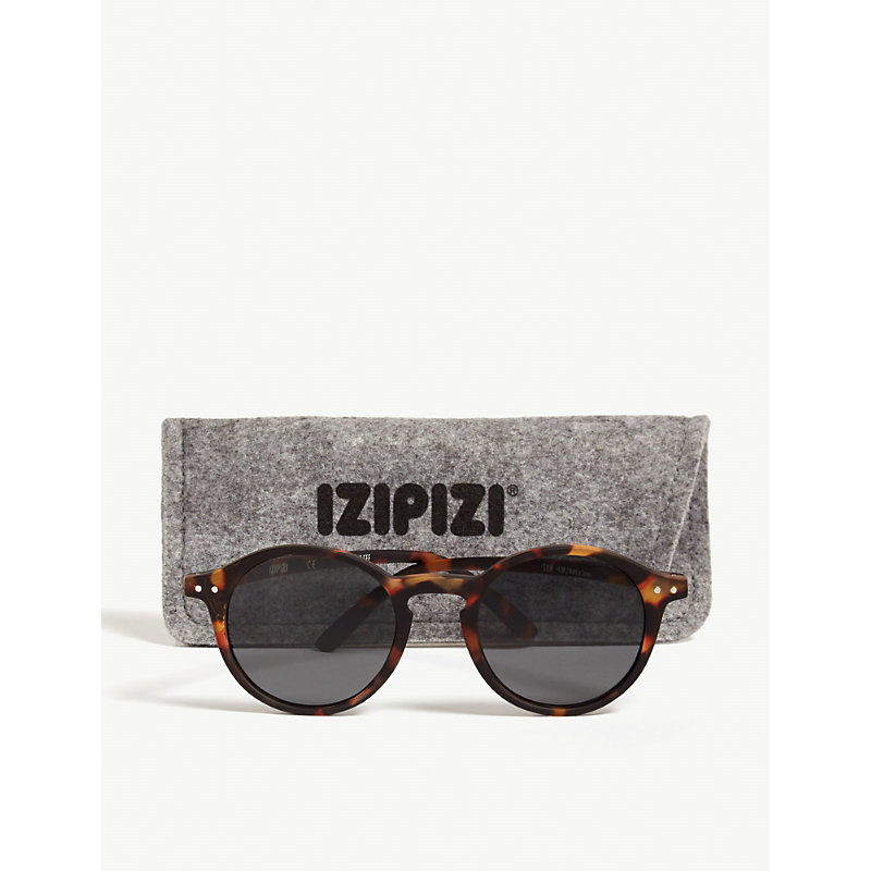 Shop Izipizi Mens Brown And Black #d Round-frame Sunglasses