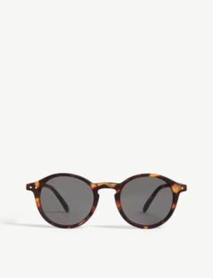Izipizi Mens Brown And Black #d Round-frame Sunglasses
