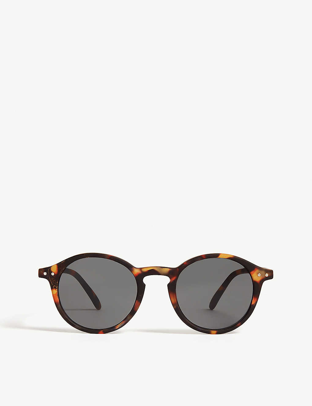 Izipizi Mens Brown And Black #d Round-frame Sunglasses