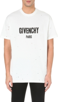 Givenchy Columbian Logo Cotton Jersey T-Shirt, White | ModeSens