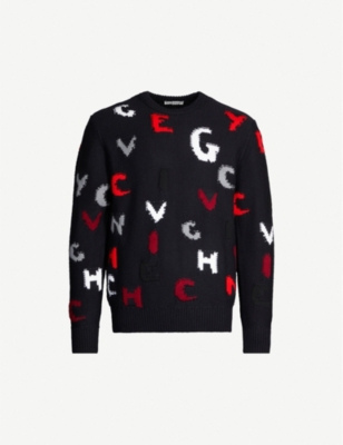 GIVENCHY - Logo-intarsia knitted jumper | Selfridges.com