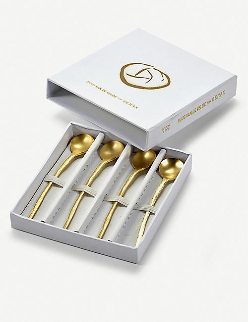 SERAX: Gold-gilded steel teaspoon gift box 4 x 13.7cm