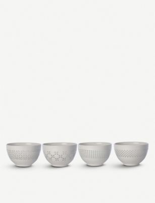 POLS POTTEN - Pierced pattern porcelain bowls set of 4 | Selfridges.com