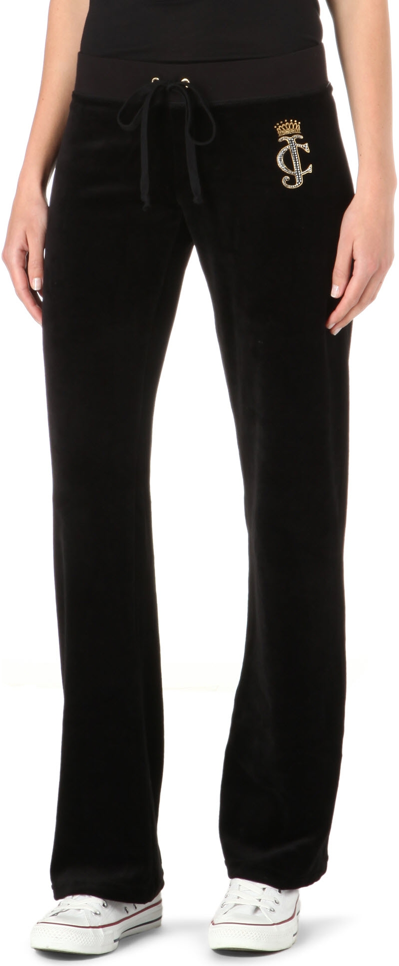 JUICY COUTURE   Emblem velour jogging bottoms