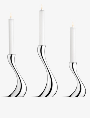 GEORG JENSEN: Cobra candleholder small three-piece set