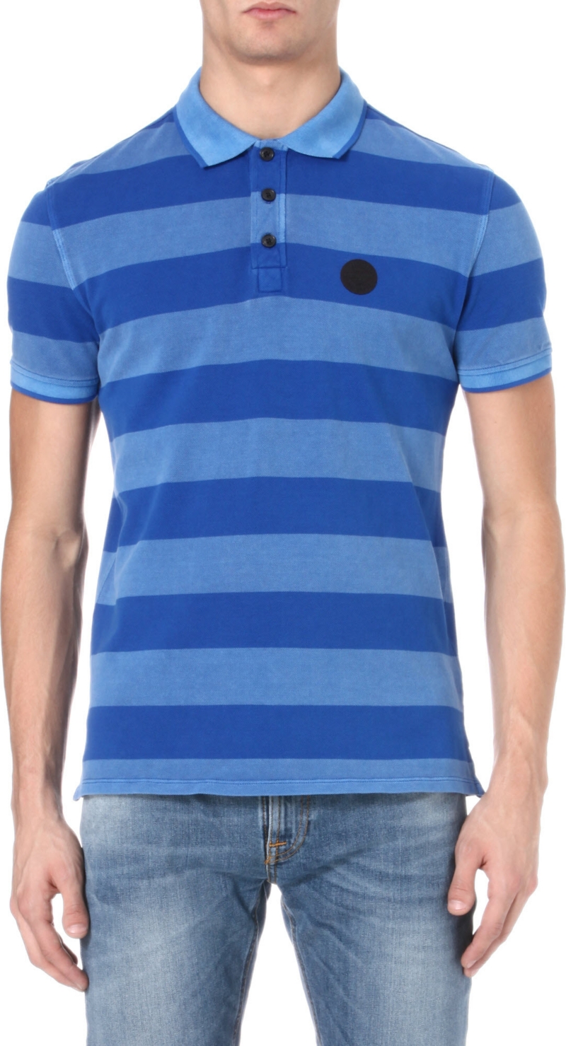 ARMANI JEANS   Striped piqué polo shirt