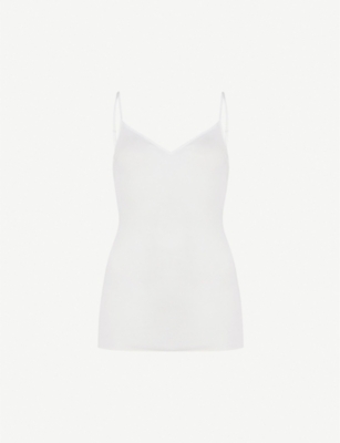 Hanro Satin-trimmed Mercerized Cotton Camisole In Skin