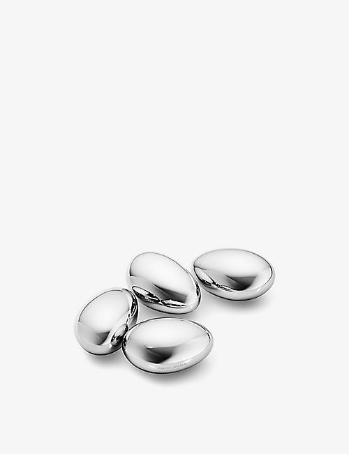 GEORG JENSEN: Sky stainless steel ice cubes set of four
