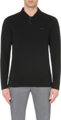 MICHAEL KORS   Long sleeved cotton piqué polo shirt