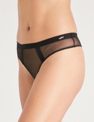 Bluebella Karolina Mesh Thong In Black