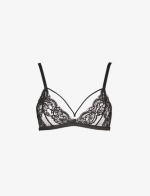 COCO DE MER Seraphine Leavers Lace, Tulle And Satin Soft-cup