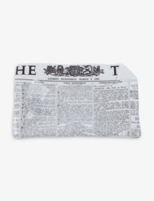 FORNASETTI: The Times porcelain ashtray 21.5cm x 13.5cm