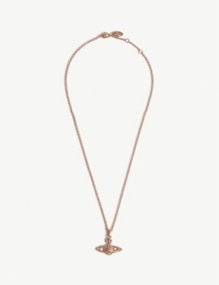 Vivienne Westwood Jewellery Mini Bas Relief Necklace In Silk/rose Gold
