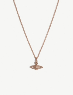 VIVIENNE WESTWOOD JEWELLERY Mayfair Bas Relief rose gold and rhodium-plated  brass and crystal pendant necklace