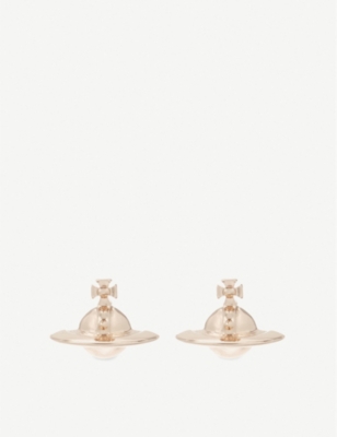 Vivienne Westwood Jewellery Solid Saturn Orb Rose Gold Toned Brass Stud Earrings Selfridges Com