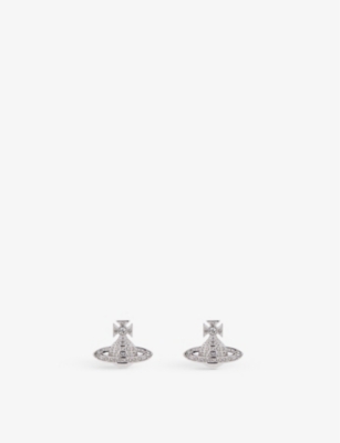 Vivienne Westwood Jewellery Minnie Orb Silver Toned Brass And Crystal Stud Earrings Selfridges Com