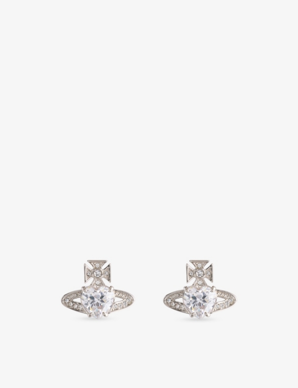 Ariella gold tone-brass and crystal stud earrings