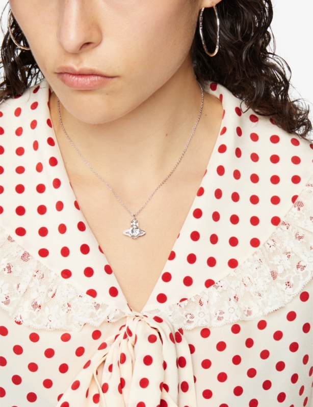 Ariella silver-toned brass, crystal and cubic zirconia pendant necklace