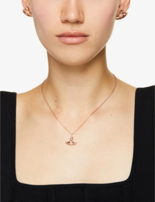 VIVIENNE WESTWOOD JEWELLERY Mayfair Bas Relief rose gold and rhodium-plated brass and crystal pendant necklace