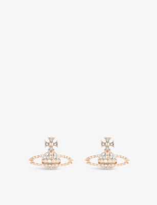 VIVIENNE WESTWOOD JEWELLERY: Mayfair orb rose gold-toned brass stud earrings