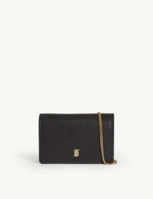 burberry jessie leather wallet on chain