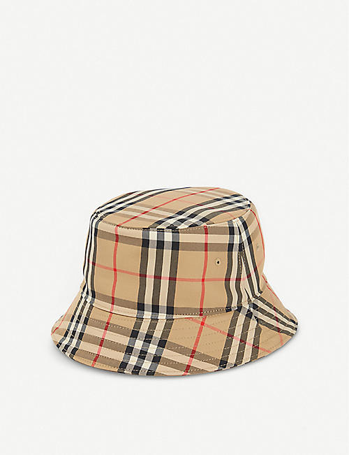 BURBERRY: Vintage check cotton bucket hat