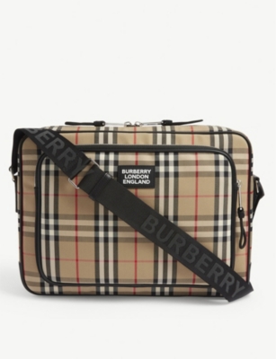 burberry check messenger bag