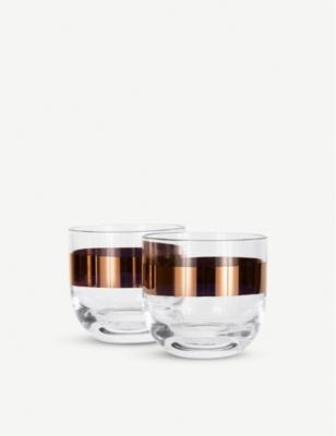 Tom Dixon Set Of 2 Tank Whiskey Glasses In Transparent