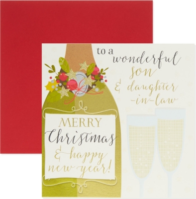 Think Of Me Wonderful Son Daughter In Law Christmas Card Selfridges Com