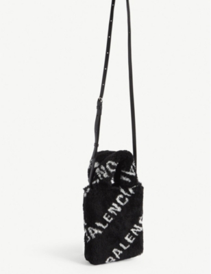 balenciaga fur bag