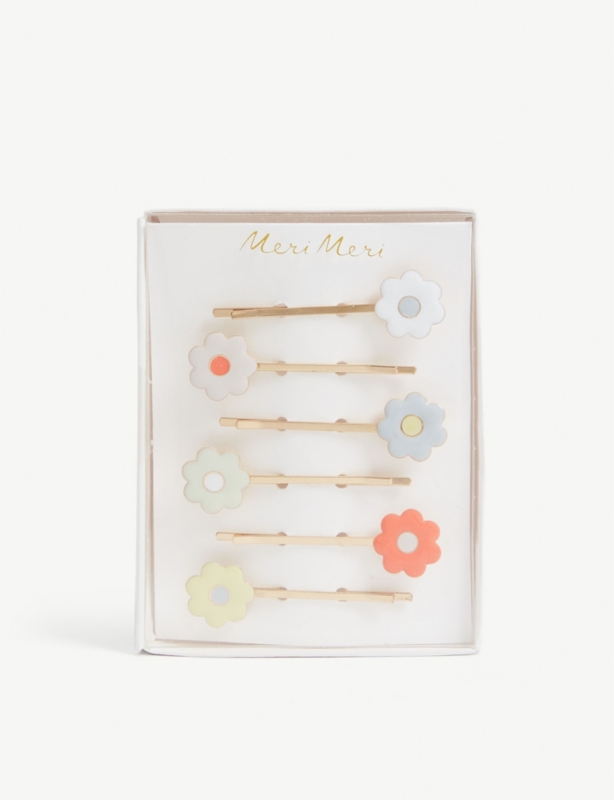 Daisy hair slides set of six