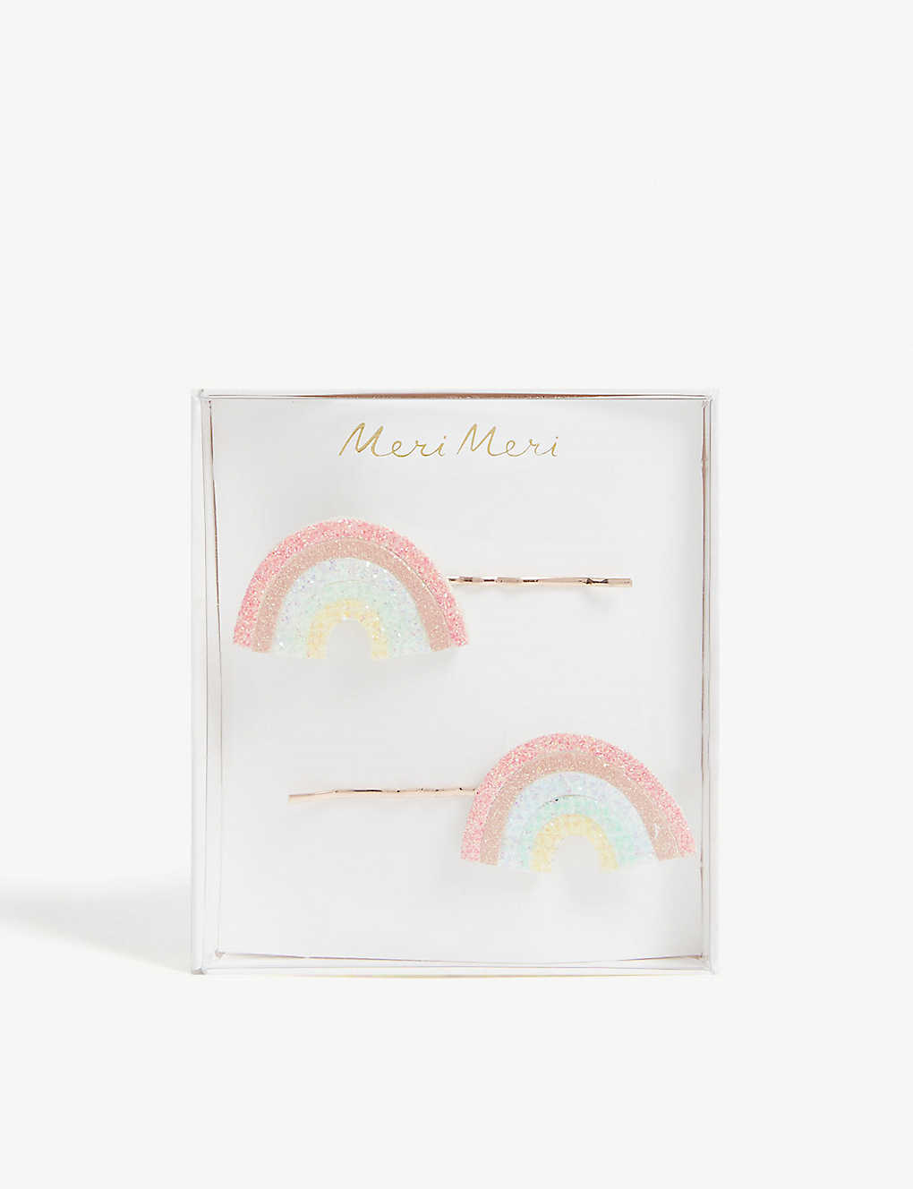 Meri Meri Kids' Glitter Rainbow Hair Clips In Multicoloured