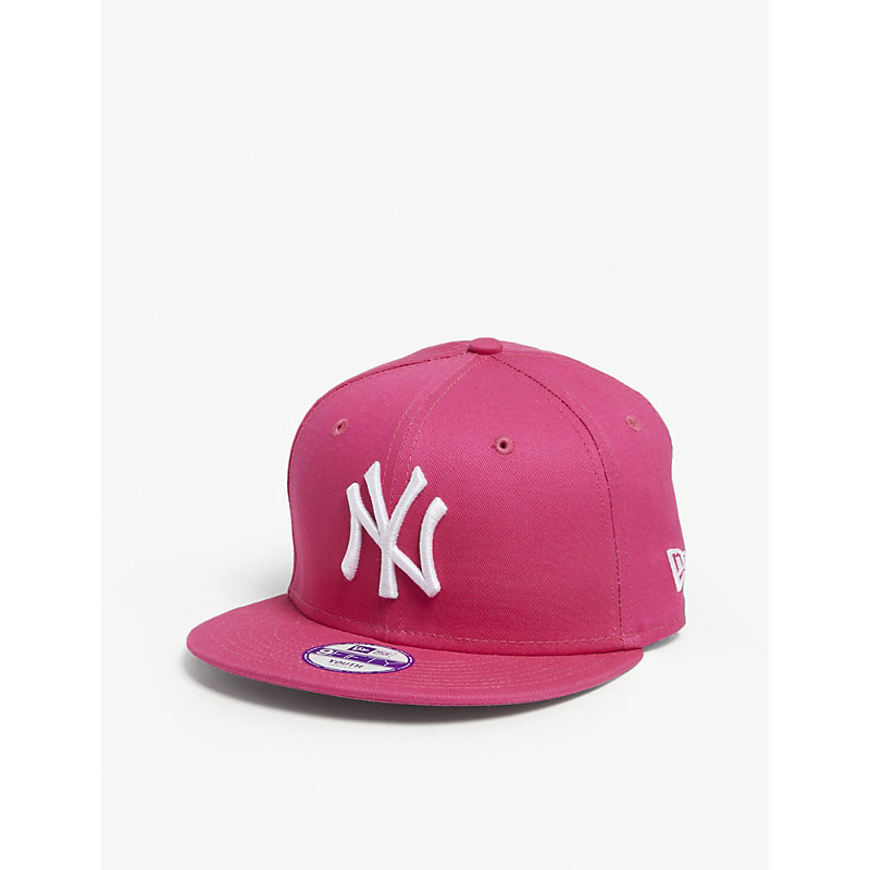 New Era Girls Pink/white Kid's New York Yankees 9fifty Cotton Baseball Cap 1 Size