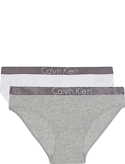 CALVIN KLEIN: Logo cotton-blend briefs 8-16 years