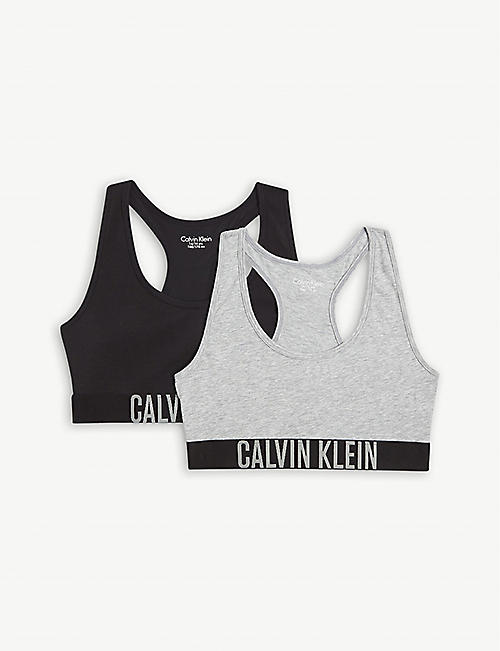 CALVIN KLEIN: Pack of two Modern Cotton bralettes 8-16 years