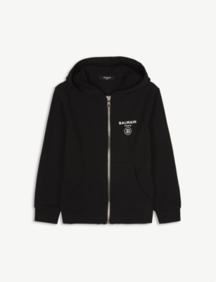 Balmain Cotton Zip Up Hoody 8 16 Years Selfridges Com