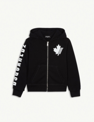 Dsquared2 Maple Leaf Logo Cotton Zip Hoody 4 16 Years Selfridges Com