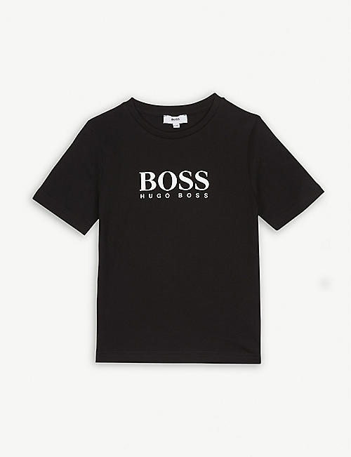 BOSS: Logo print cotton T-shirt 4-16 years