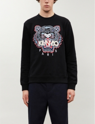 Kenzo Tiger Relaxed-fit Cotton-jersey Sweatshirt In Black