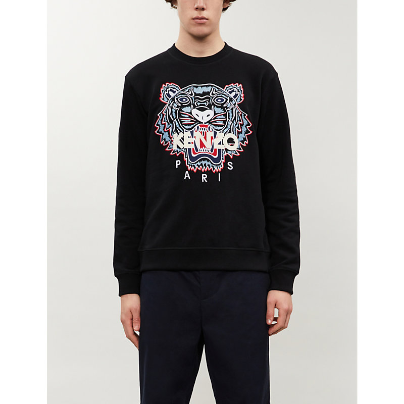 Kenzo Tiger Relaxed-fit Cotton-jersey Sweatshirt In Black