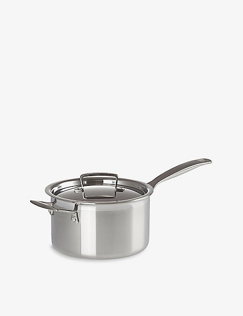 LE CREUSET: 3-ply Stainless Steel saucepan with lid 20cm