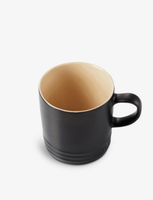 Shop Le Creuset Stoneware Mug 350ml In Satin Black